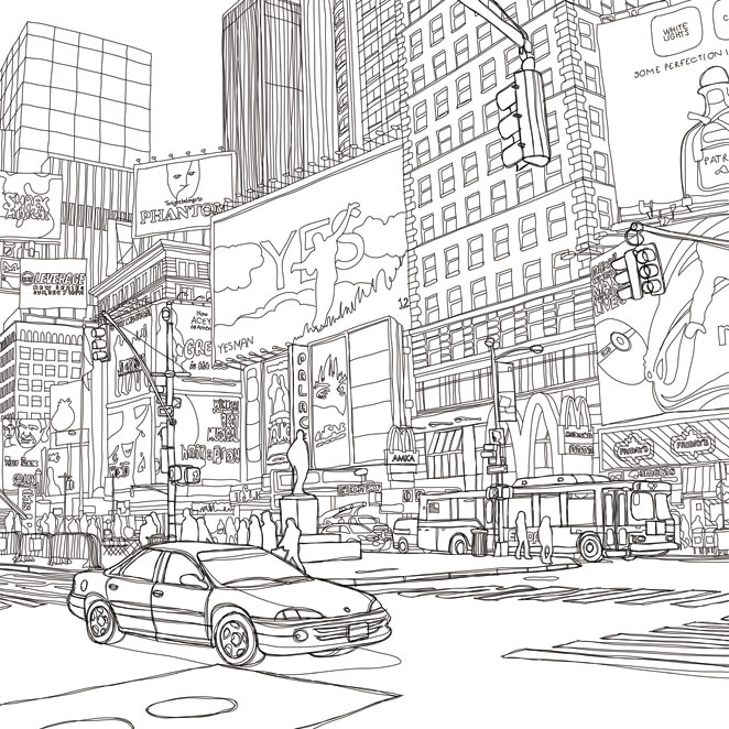 662x662 Poster City Line - City Line Drawing