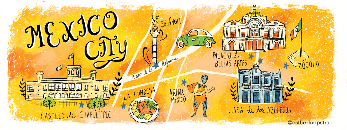 1200x450 Mexico City Map - City Map Drawing