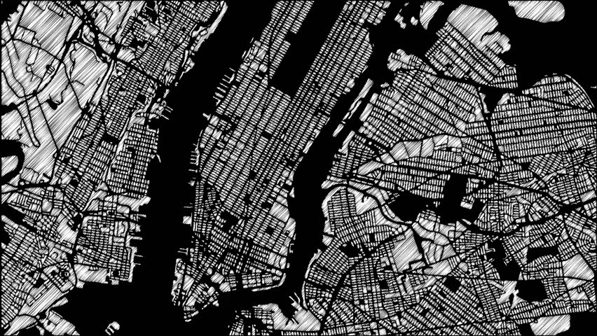 852x480 New York City Map Drawing Stock Video Footage - City Map Drawing