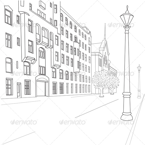 City Outline Drawing