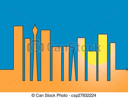 450x344 city outline colour with arrow a city outline drawing with colour - City Outline Drawing