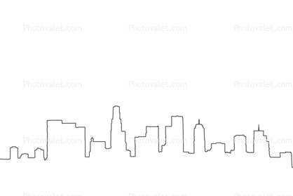 418x279 los angeles downtown skyline outline, cityscape, line drawing - City Outline Drawing