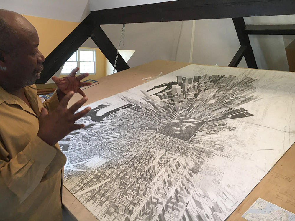 1000x750 Detailed Pencil Drawings - City Pencil Drawing