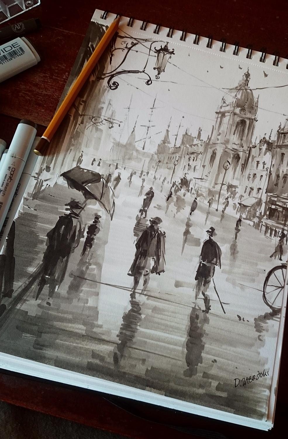 985x1500 Artstation - City Pencil Drawing