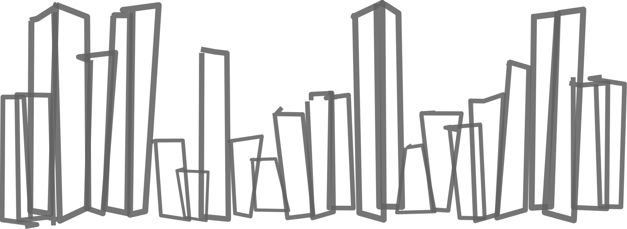 2053x750 Drawing Cityscape Sketch Transparent Png Clipart Free Download - City Silhouette Drawing
