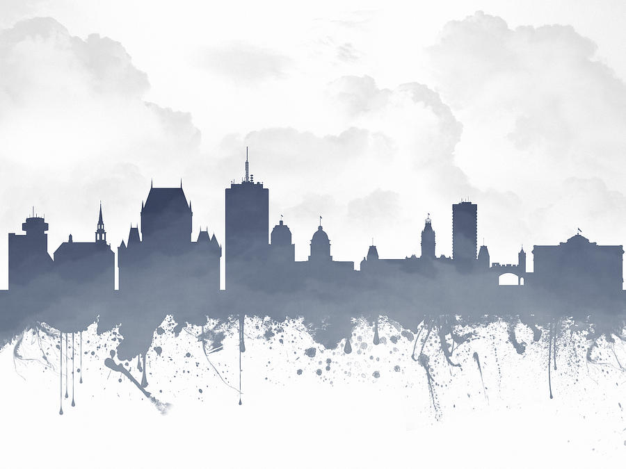 900x675 Quebec City Skyline - City Silhouette Drawing