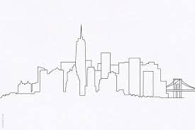 275x183 New York City Skyline Line Drawing - City Silhouette Drawing