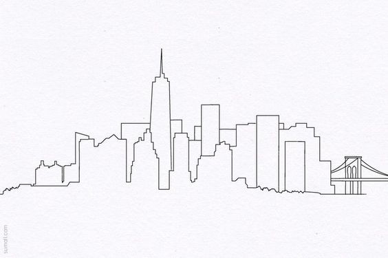 564x375 bbp skyline in nyc drawing - City Skyline Line Drawing