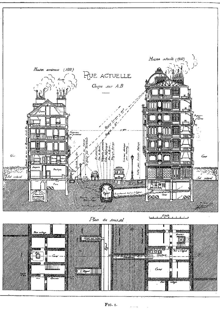 736x1040 cutaway drawing city street for free download - City Street Drawing