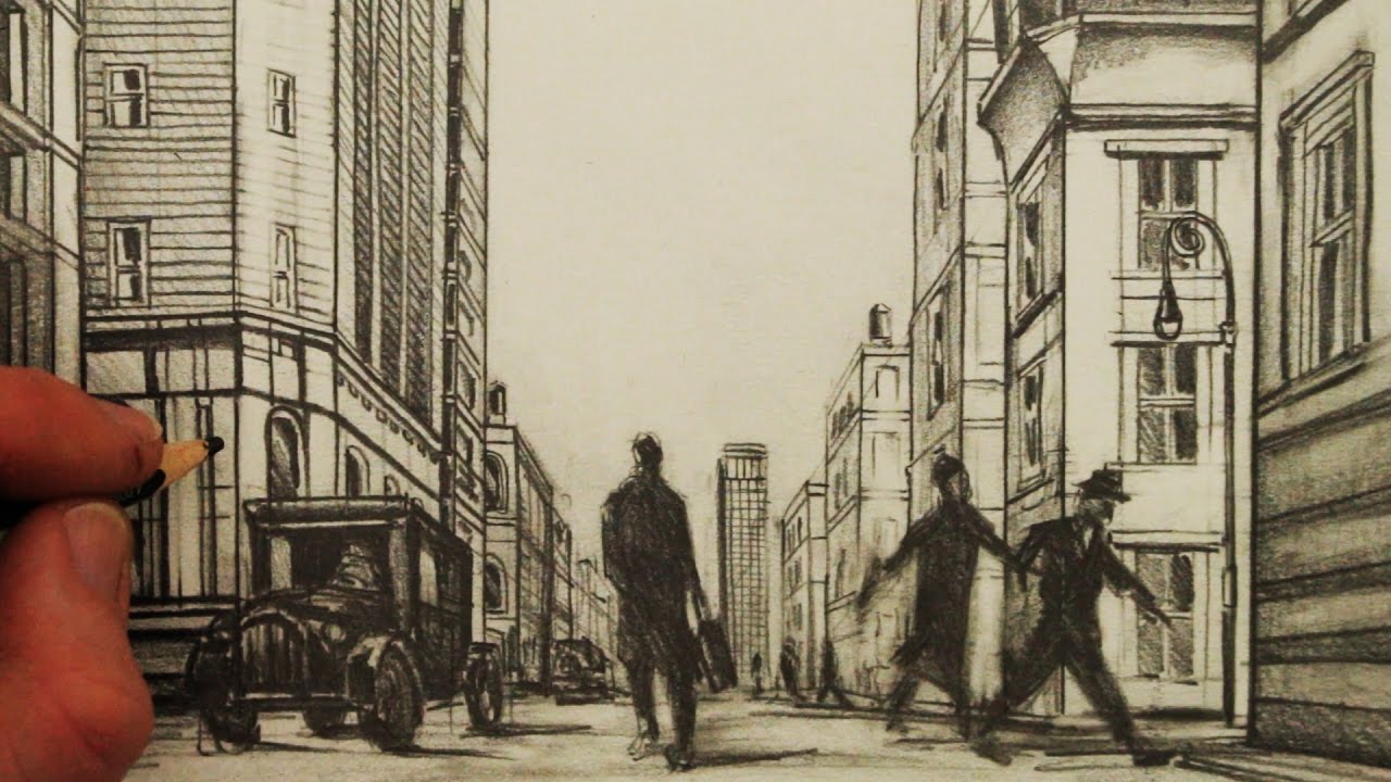 1280x720 How To Draw A Street In Point Perspective New York City - City Street Drawing