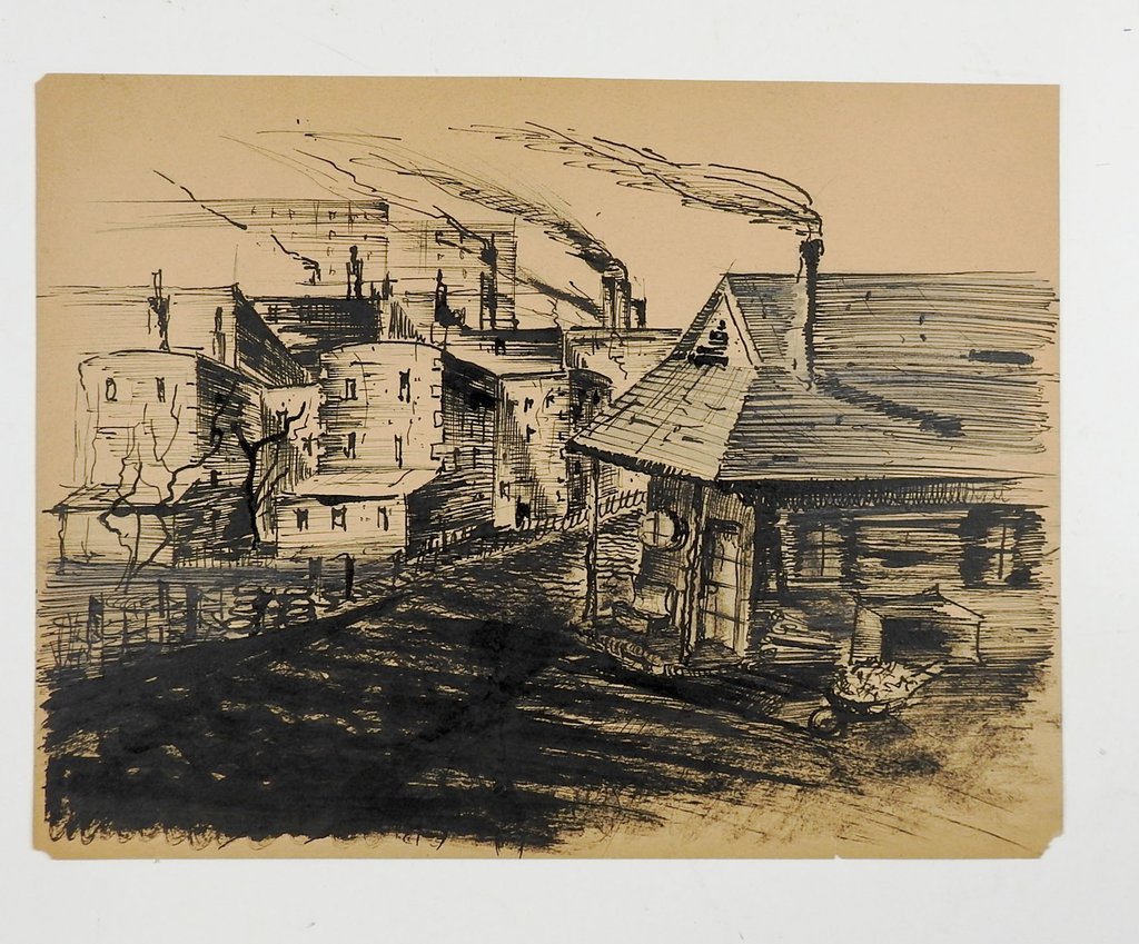 1024x849 wpa style industrial cityscape drawing circa artifax - Cityscape Drawing