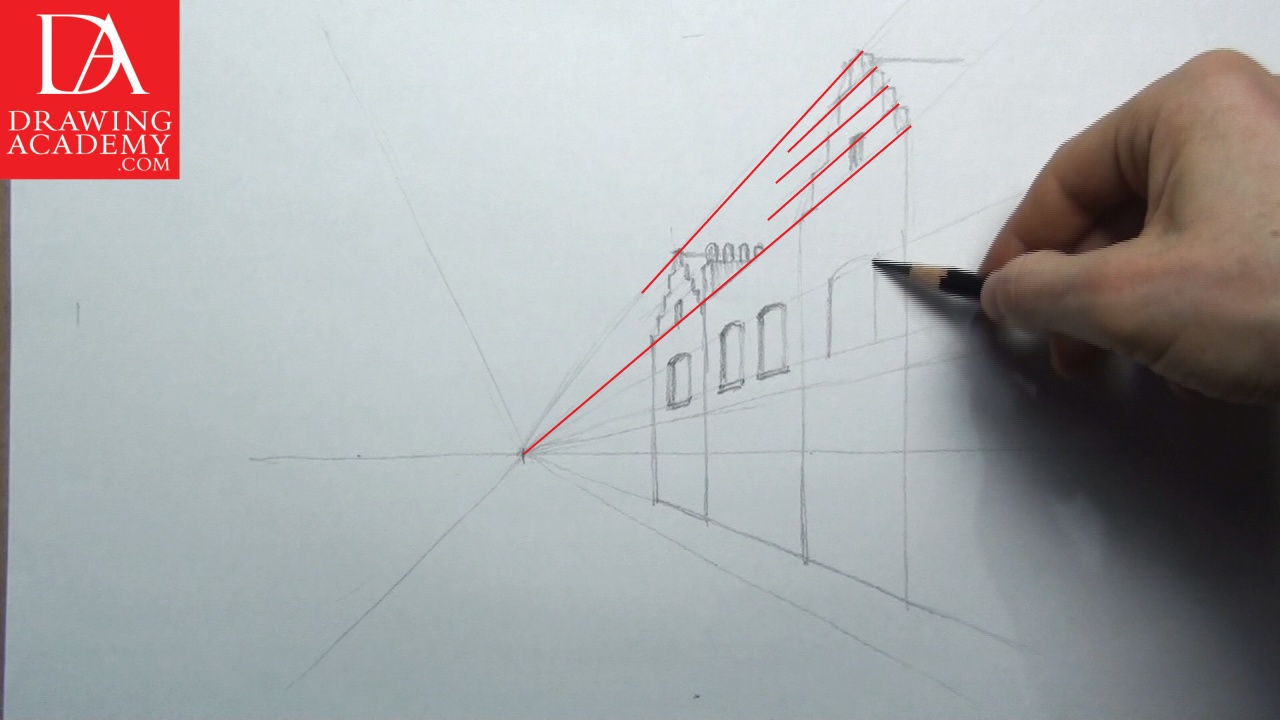 1280x720 One Point Perspective - Cityscape Perspective Drawing