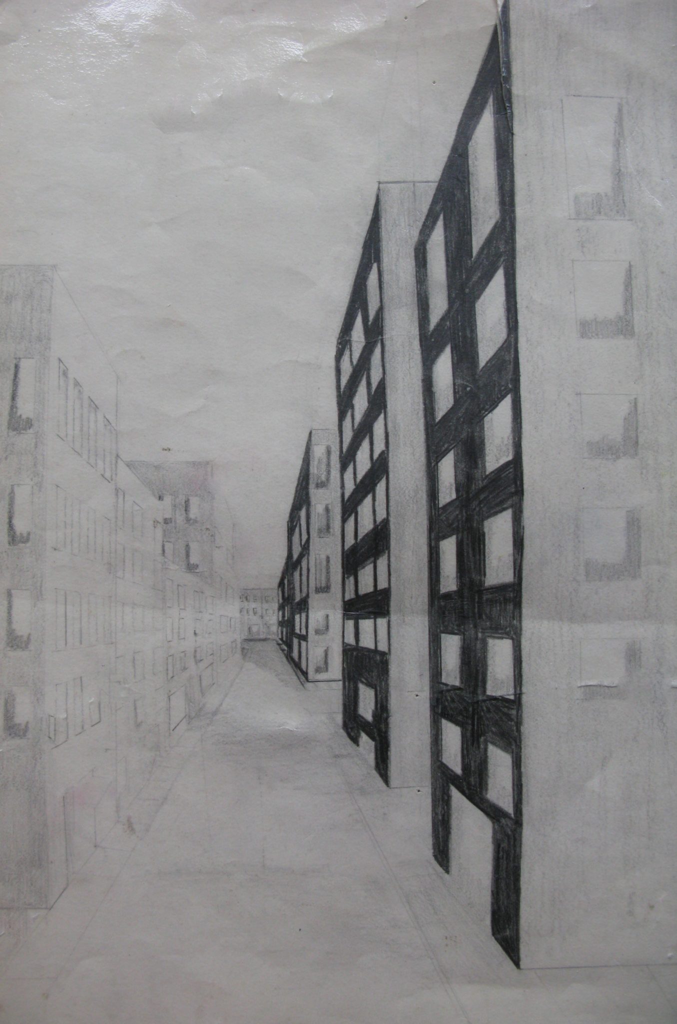 1355x2048 children's class drawing a cityscape royal examiner - Cityscape Perspective Drawing