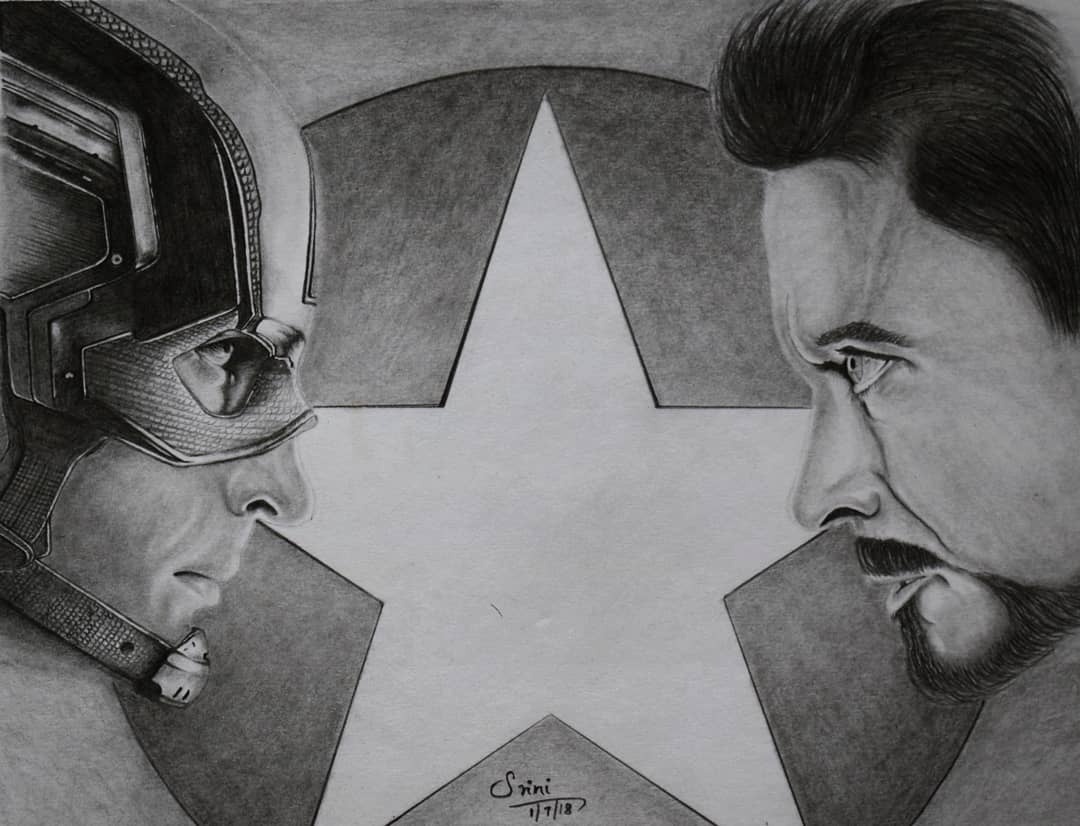 1080x826 pencil drawing civil war poster creativentechno - Civil War Drawings