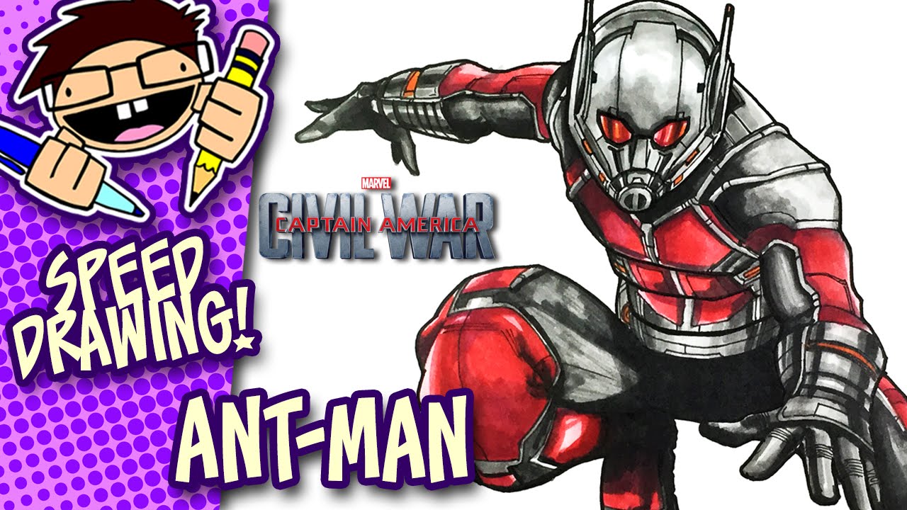 1280x720 Speed Drawing Ant Man - Civil War Drawings