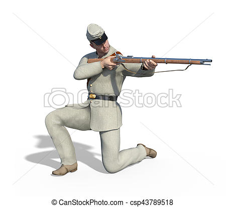 450x413 civil war confererate soldier aims rifle a confederate soldier - Civil War Soldier Drawing