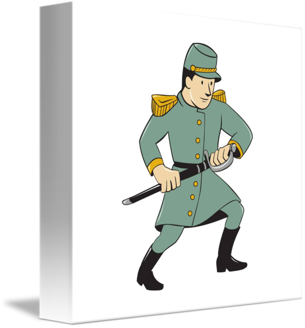 606x650 confederate army soldier drawing sword cartoon - Civil War Soldier Drawing