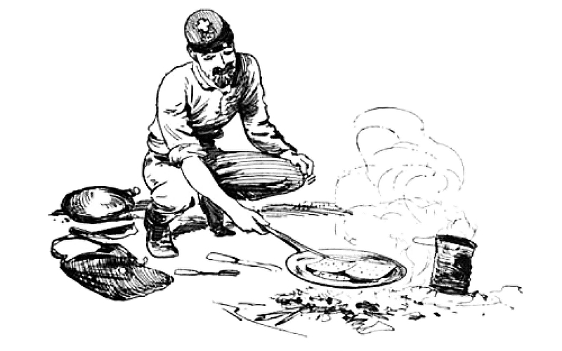 800x500 Foods Of War Hardtack - Civil War Soldier Drawing