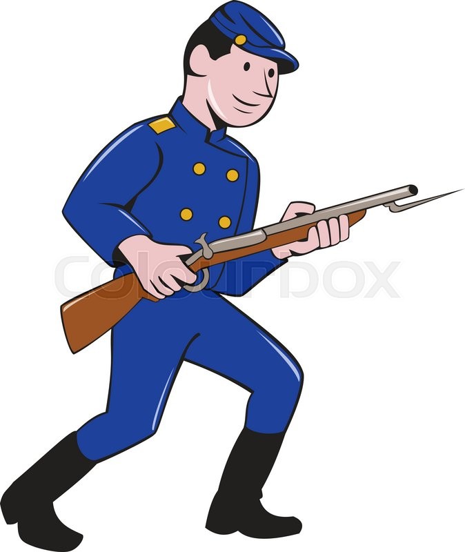 674x800 Illustration Of A Union Army Soldier Stock Vector Colourbox - Civil War Soldier Drawing