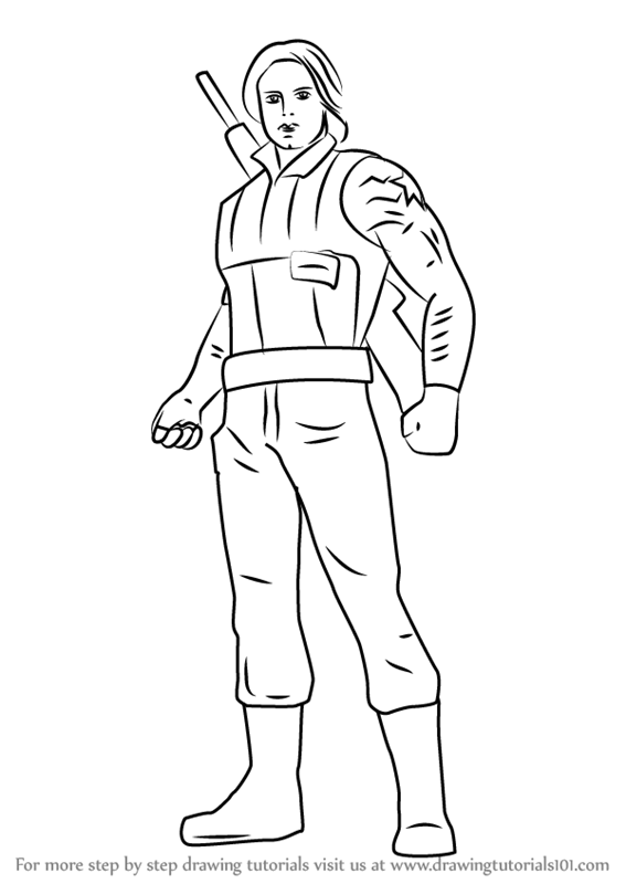 567x800 Learn How To Draw Winter Soldier From Captain America Civil War - Civil War Soldier Drawing
