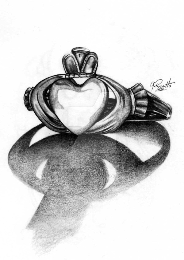 600x846 claddagh ring - Claddagh Ring Drawing