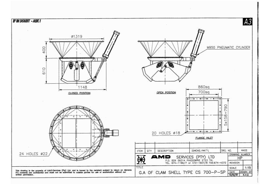 842x595 clam shell gate cad model library grabcad - Clam Shell Drawing