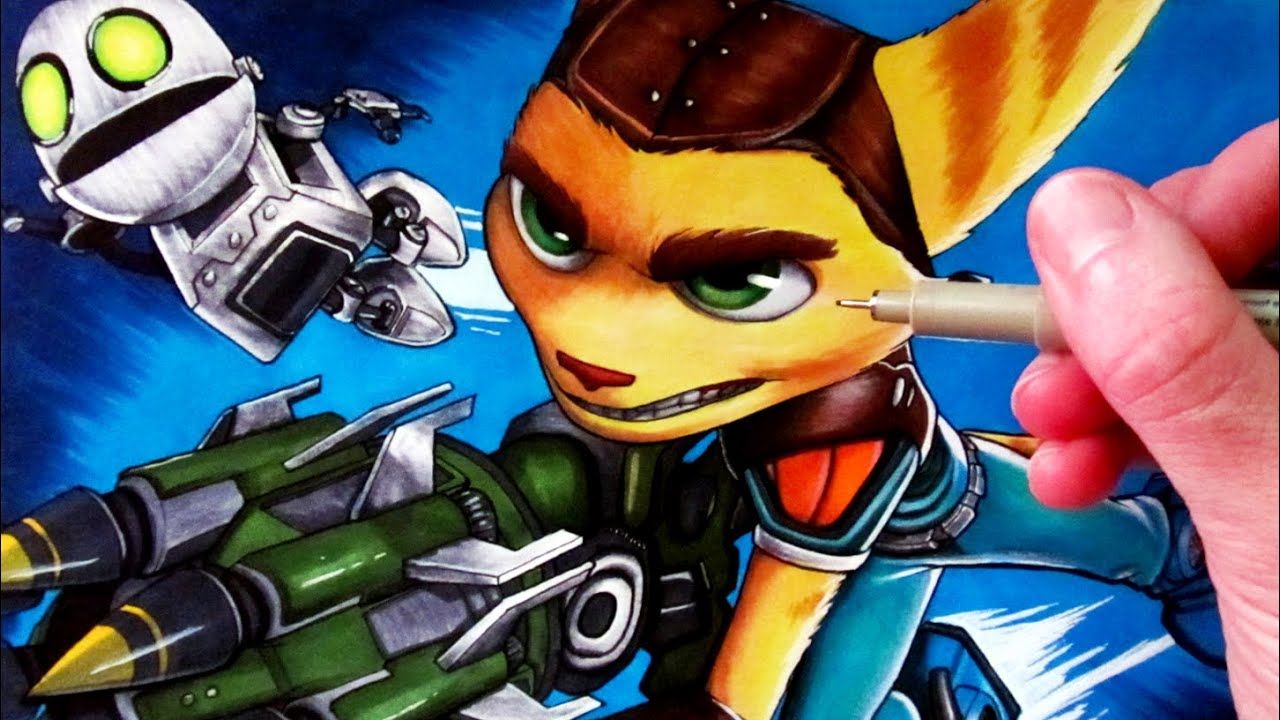 1280x720 Drawing Ratchet And Clank - Clank Drawing