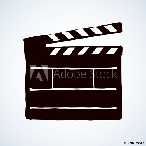 500x500 clapper board vector drawing - Clapperboard Drawing
