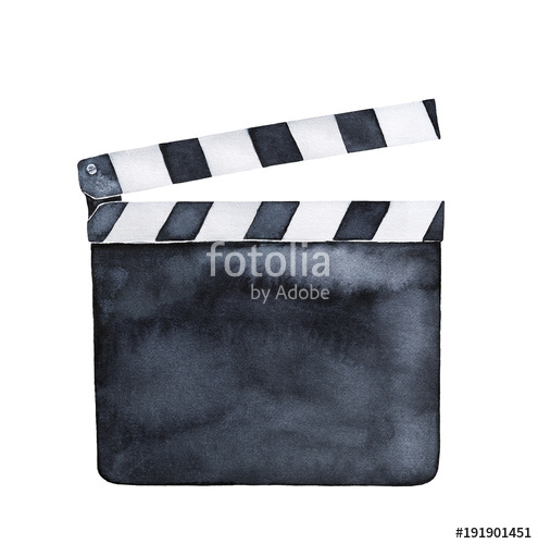 495x500 movie clapper board single object with copy space, contrast - Clapperboard Drawing
