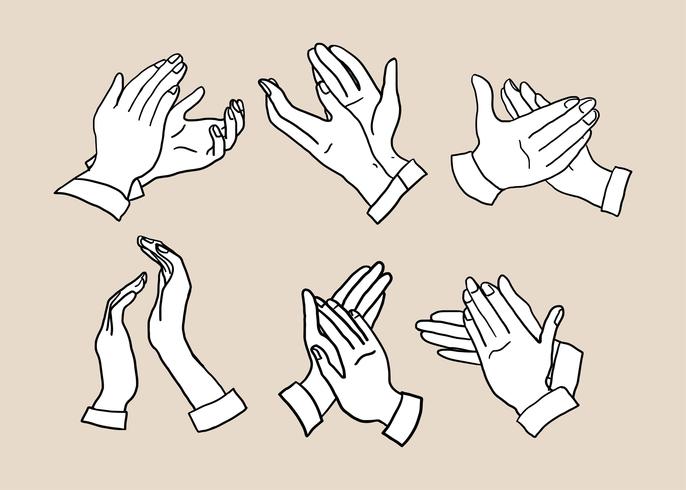 686x490 Hand Clapping Hand Drawn Vector - Clapping Hands Drawing