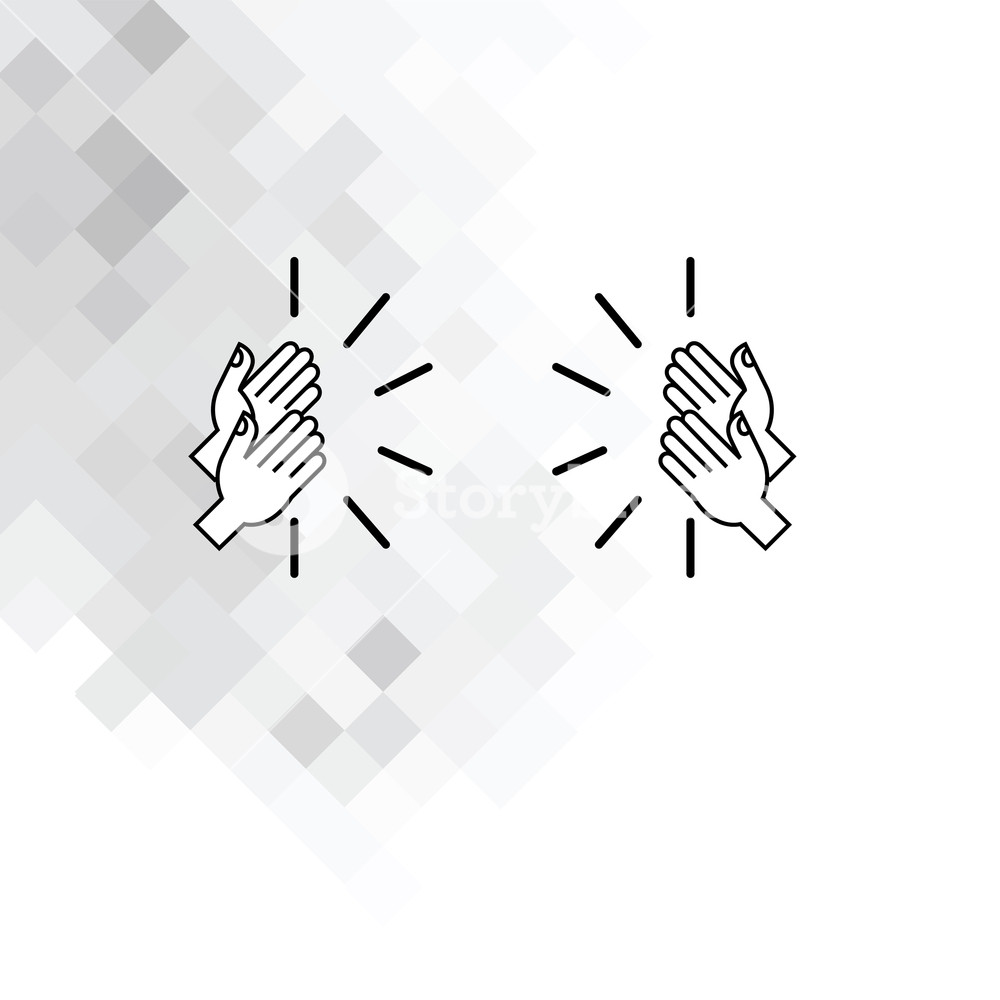 1000x1000 Business Concept Empty Template Copy Space Isolated Posters - Clapping Hands Drawing