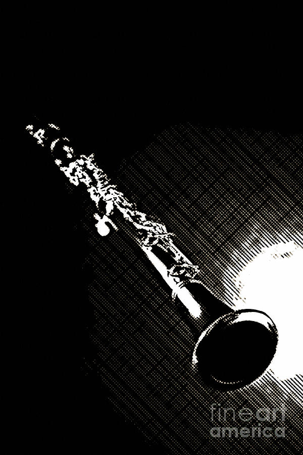 600x900 clarinet photograph drawing in sepia photograph - Clarinet Drawing
