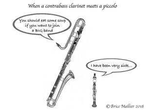 300x227 clarinet humor drawing print - Clarinet Drawing