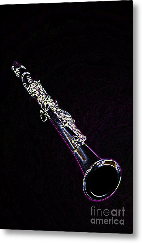 494x842 dark drawing of a clarinet music instrument in gray metal - Clarinet Drawing