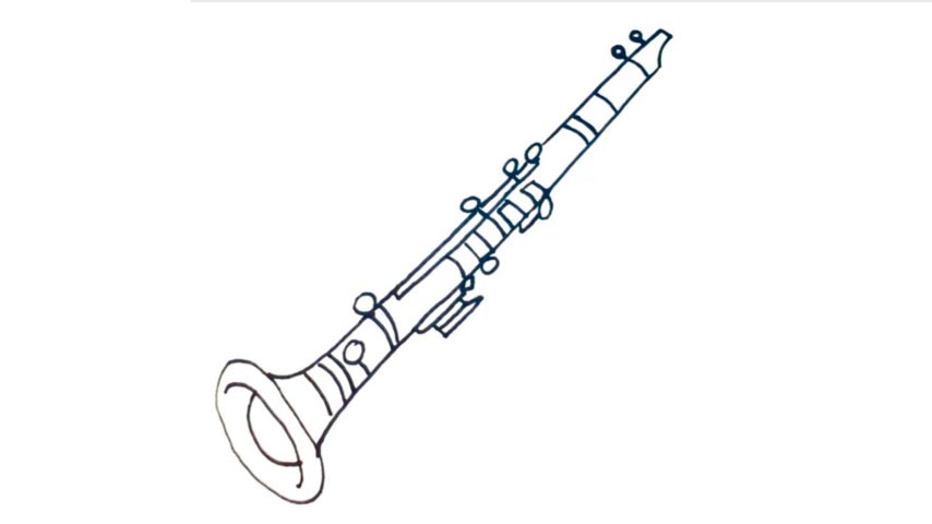854x480 how to draw a clarinet - Clarinet Drawing