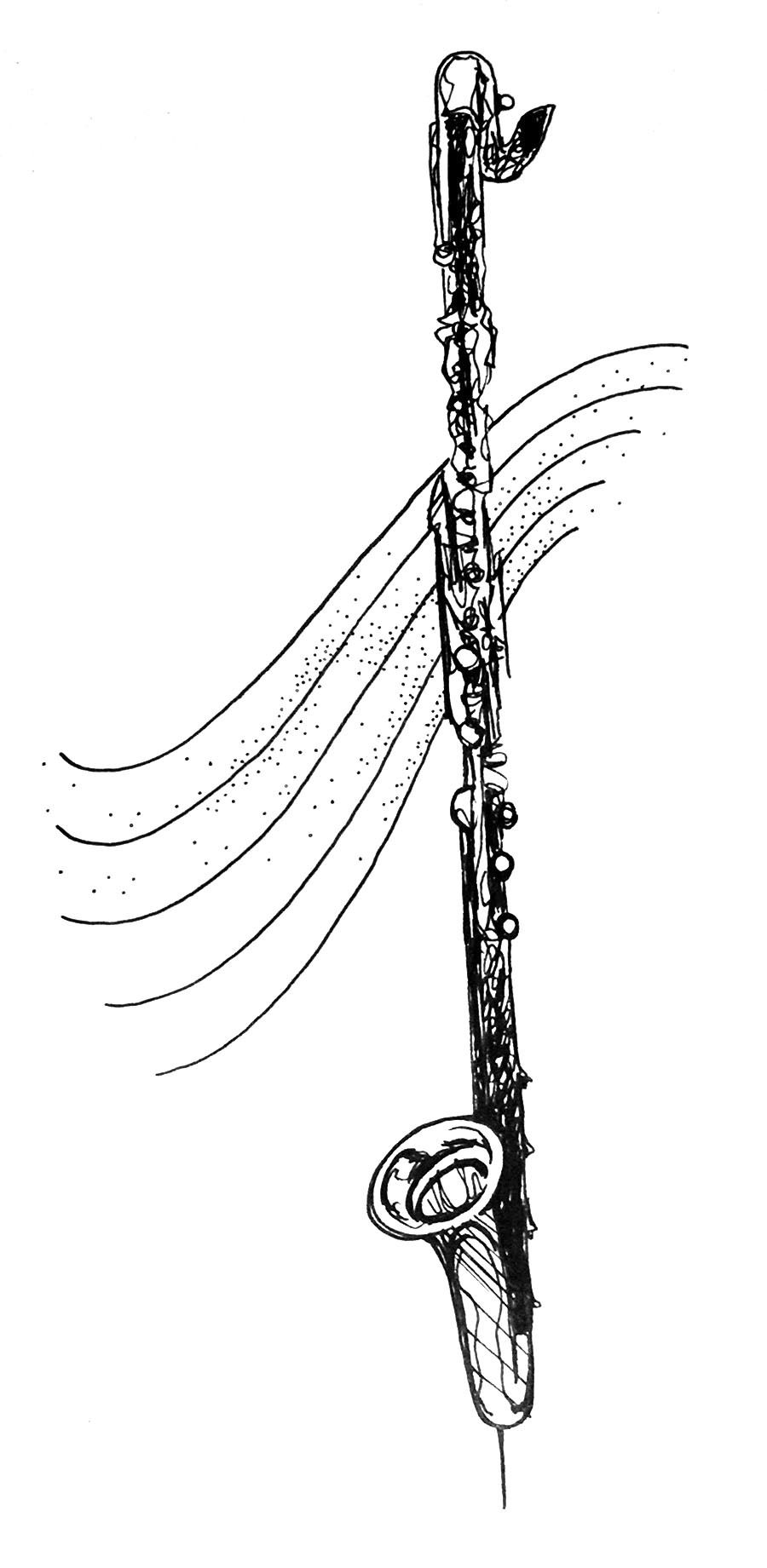 900x1841 daily drawing week clarinet bass clarinet music - Clarinet Drawing