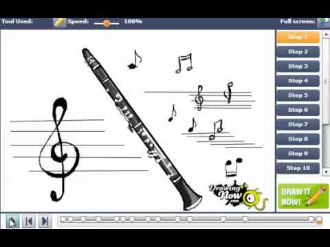 480x360 How To Draw A Clarinet - Clarinet Drawing Step By Step