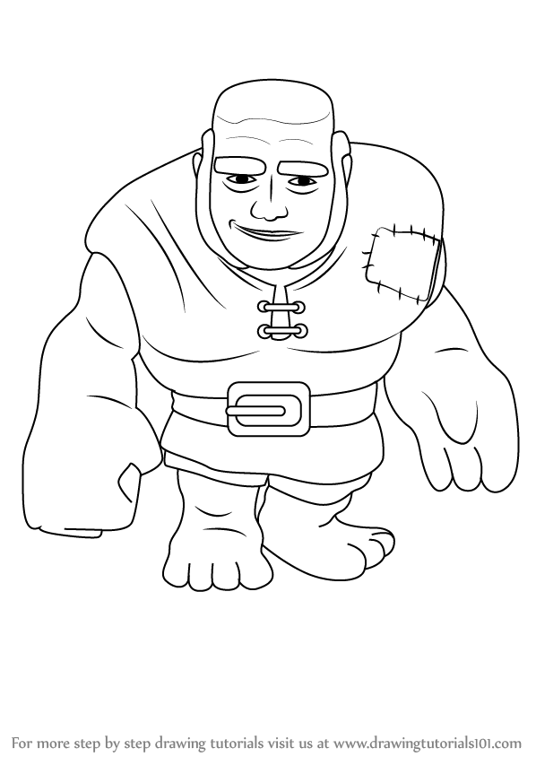 598x844 learn how to draw giant from clash of the clans - Clash Of Clans Drawing