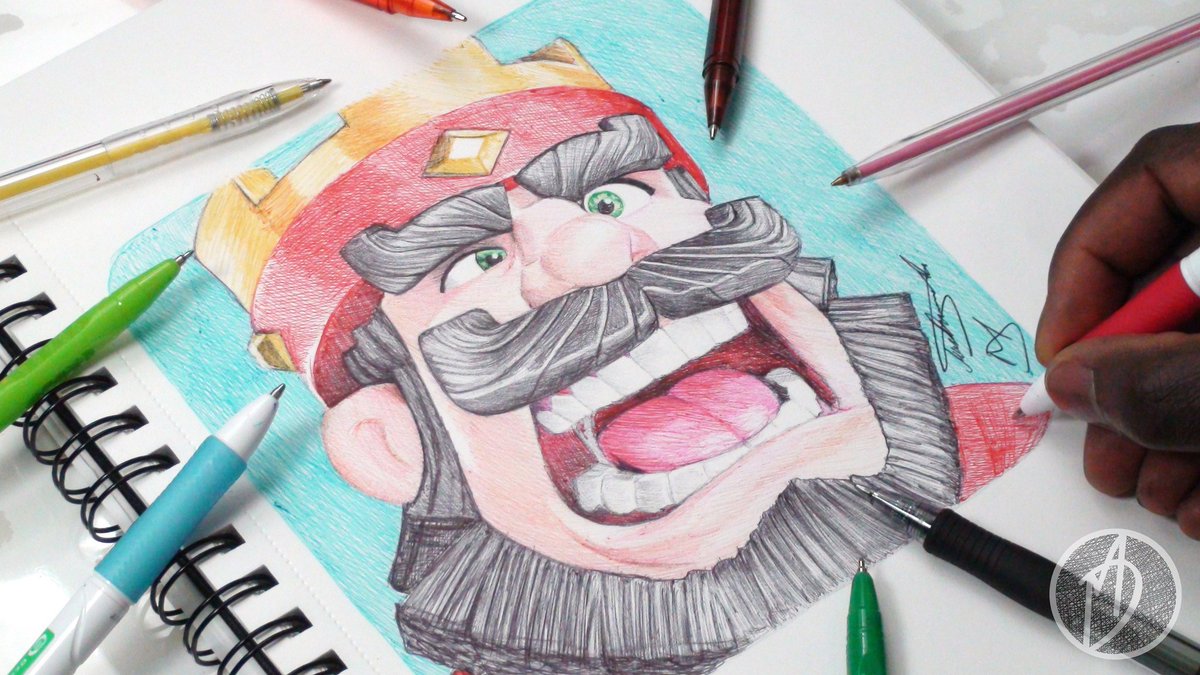 1200x675 demoose art on twitter inktober day drawing king - Clash Royale Drawings