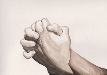 355x250 Clasped Hands Watercolor Practice - Clasped Hands Drawing