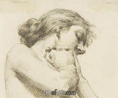 400x333 head and shoulders of a woman with clasped hands thomas eakins - Clasped Hands Drawing