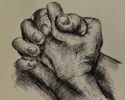 257x206 Pen Drawing Of Clasped Hands Art In Pencil Drawings - Clasped Hands Drawing