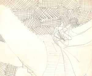 300x248 seated with clasped hands male figure original graphite pencil art - Clasped Hands Drawing