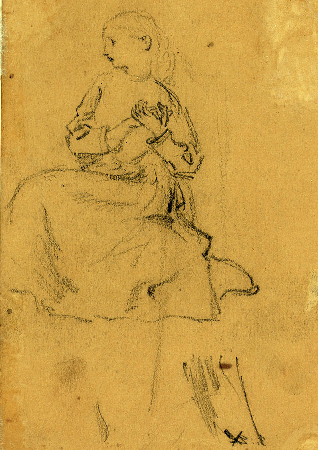 637x900 Young Girl With Clasped Hands, Between And Drawing - Clasped Hands Drawing