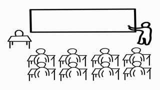 320x180 Class Room Line Drawing Illustration Animation With Transparent - Class Drawing