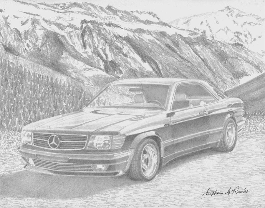 900x707 mercedes benz sec amg classic car drawing drawing - Classic Car Drawing