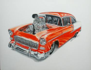 375x290 Chevy Race Car Drawing - Classic Car Drawing
