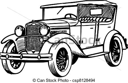 450x292 classic car line drawings - Classic Car Line Drawings