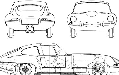 414x262 jaguar e type indoor car cover - Classic Car Line Drawings