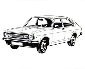 300x243 Morris Marina Original Black White Line Drawing Press Photograph - Classic Car Line Drawings